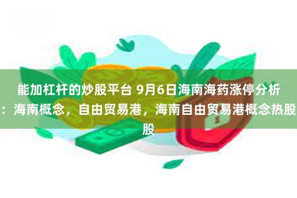 能加杠杆的炒股平台 9月6日海南海药涨停分析：海南概念，自由